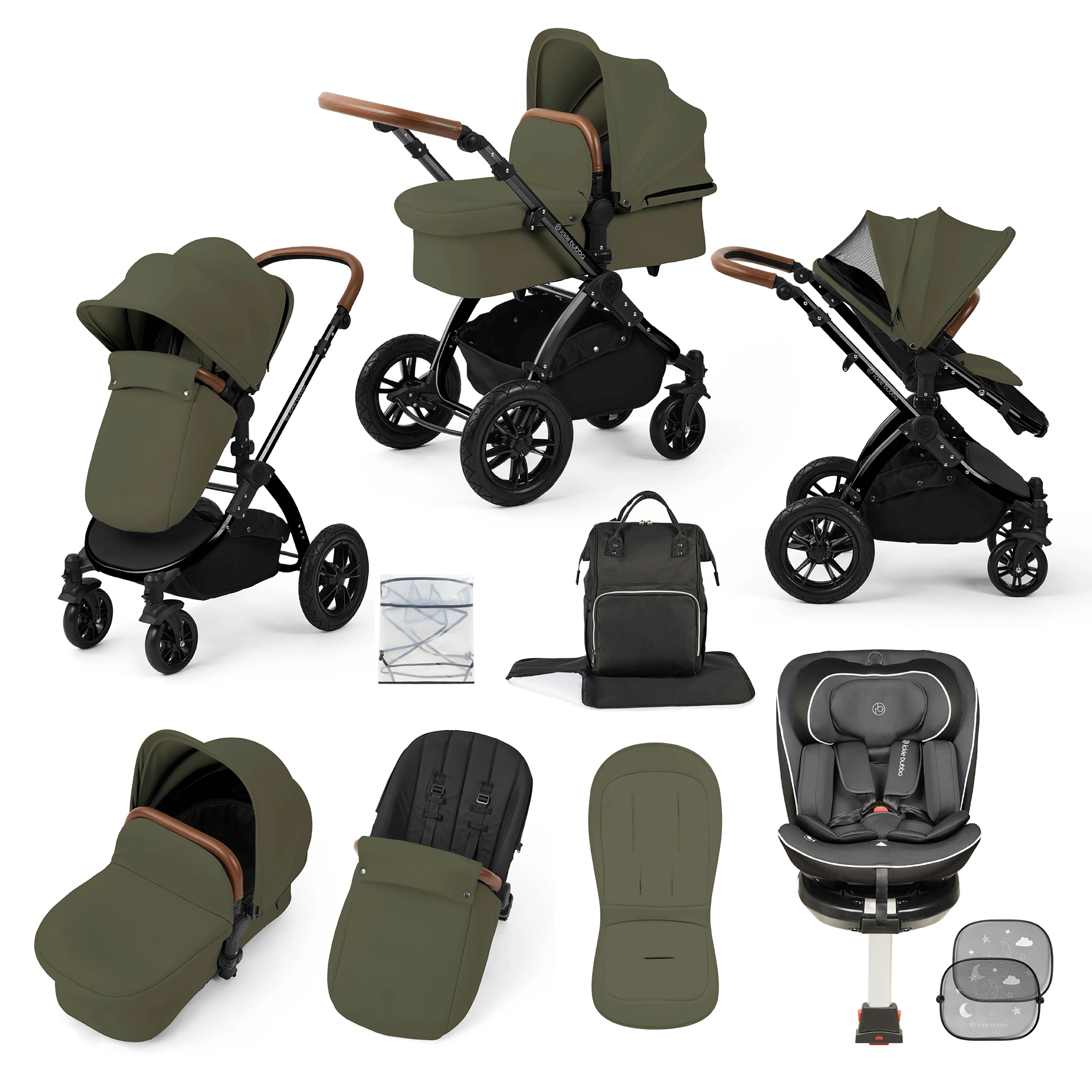 Stomp Luxe Travel Bundle with (Dark Grey) Radial i-Size Plus 360 Spin 40-150cm Isofix Car Seat - Image 15