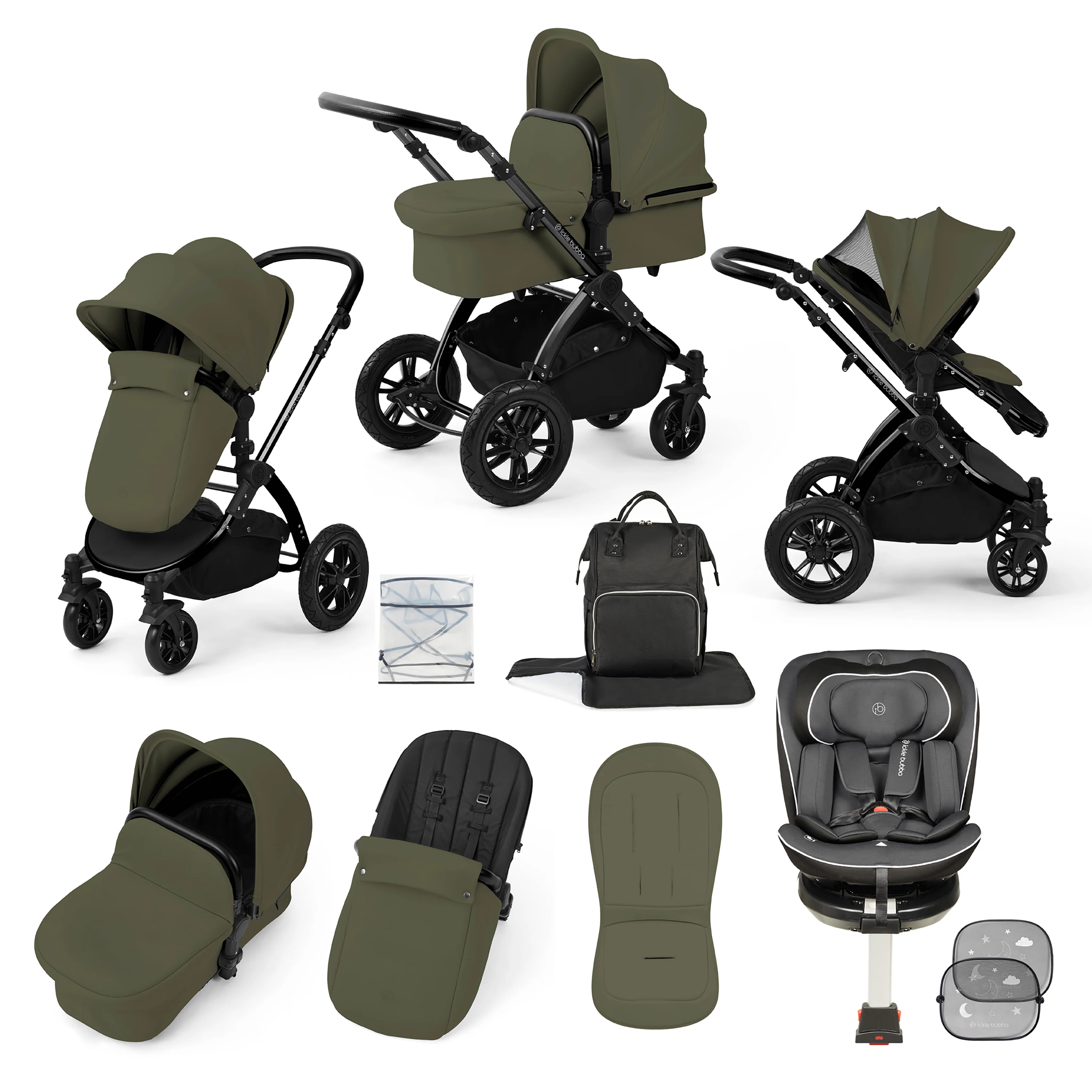 Stomp Luxe Travel Bundle with (Dark Grey) Radial i-Size Plus 360 Spin 40-150cm Isofix Car Seat - Image 16