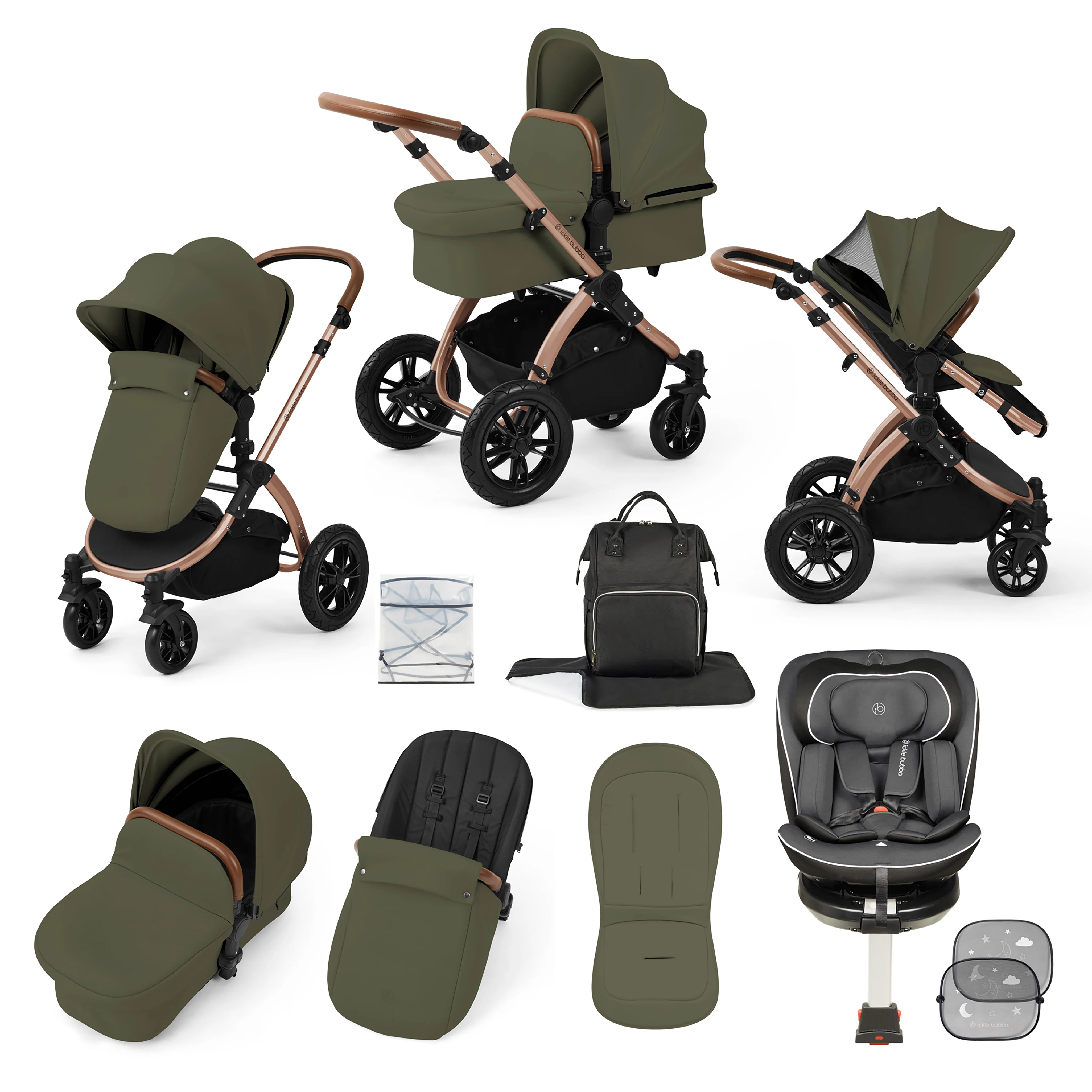 Stomp Luxe Travel Bundle with (Dark Grey) Radial i-Size Plus 360 Spin 40-150cm Isofix Car Seat - Image 17