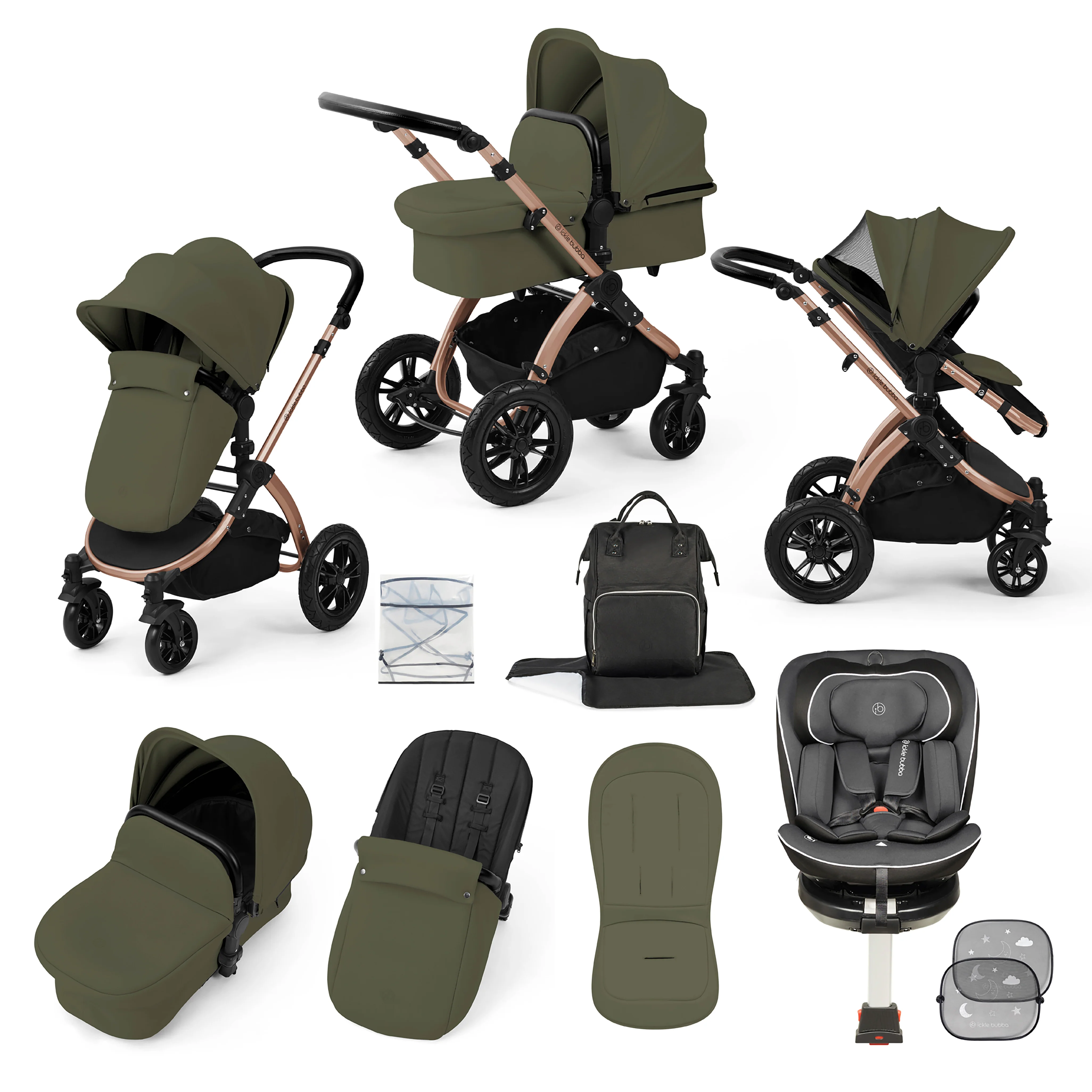 Stomp Luxe Travel Bundle with (Dark Grey) Radial i-Size Plus 360 Spin 40-150cm Isofix Car Seat - Image 18