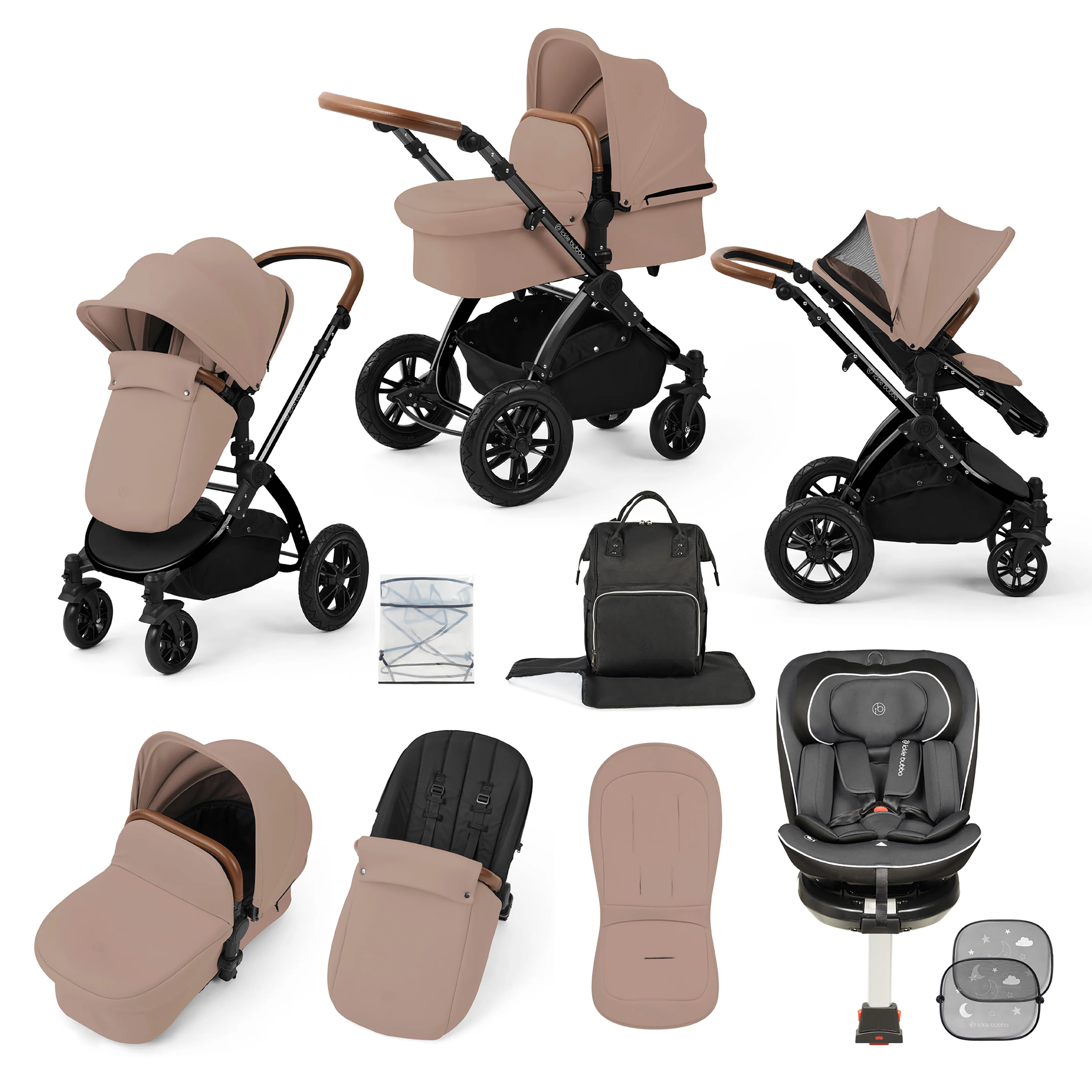 Stomp Luxe Travel Bundle with (Dark Grey) Radial i-Size Plus 360 Spin 40-150cm Isofix Car Seat - Image 19