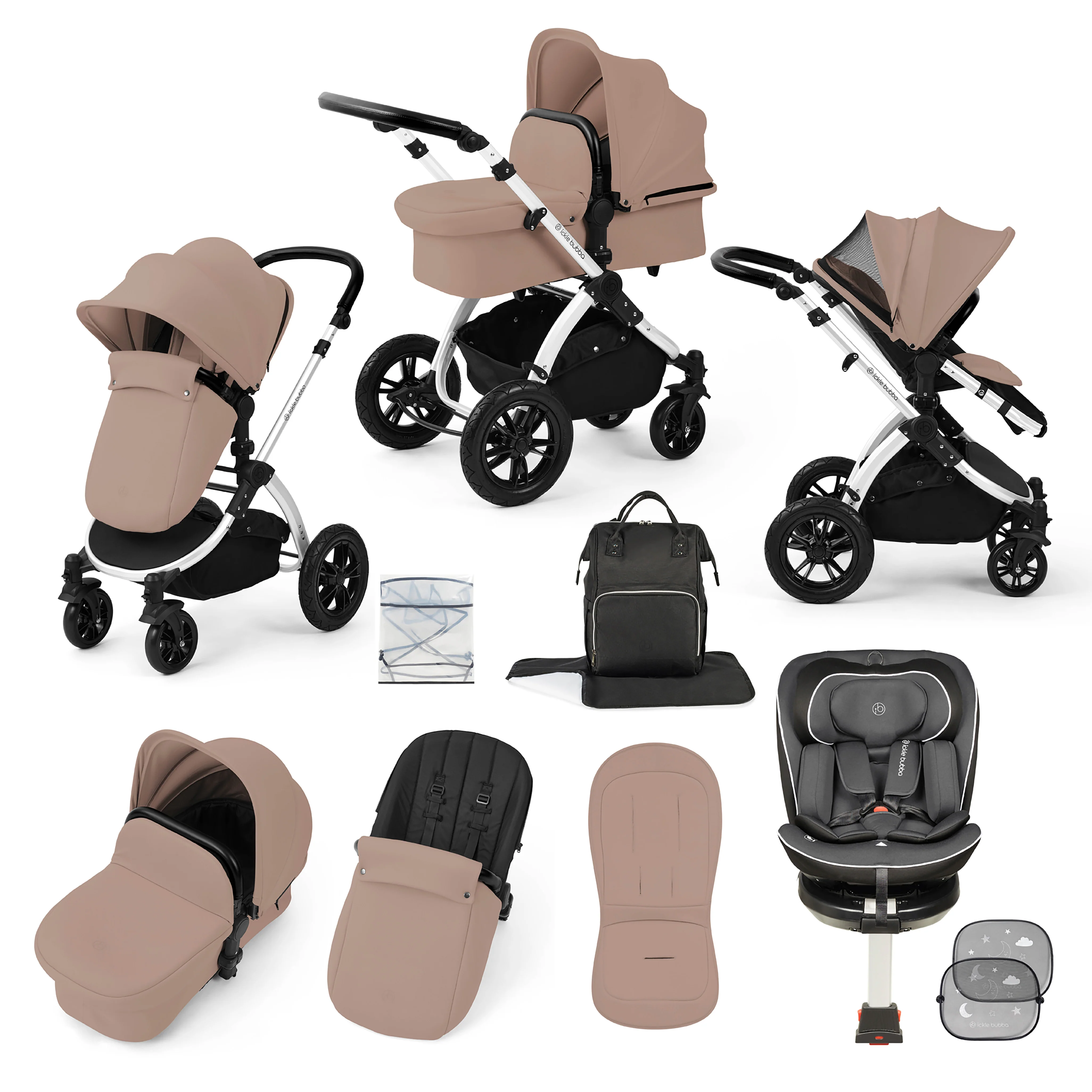 Stomp Luxe Travel Bundle with (Dark Grey) Radial i-Size Plus 360 Spin 40-150cm Isofix Car Seat - Image 22