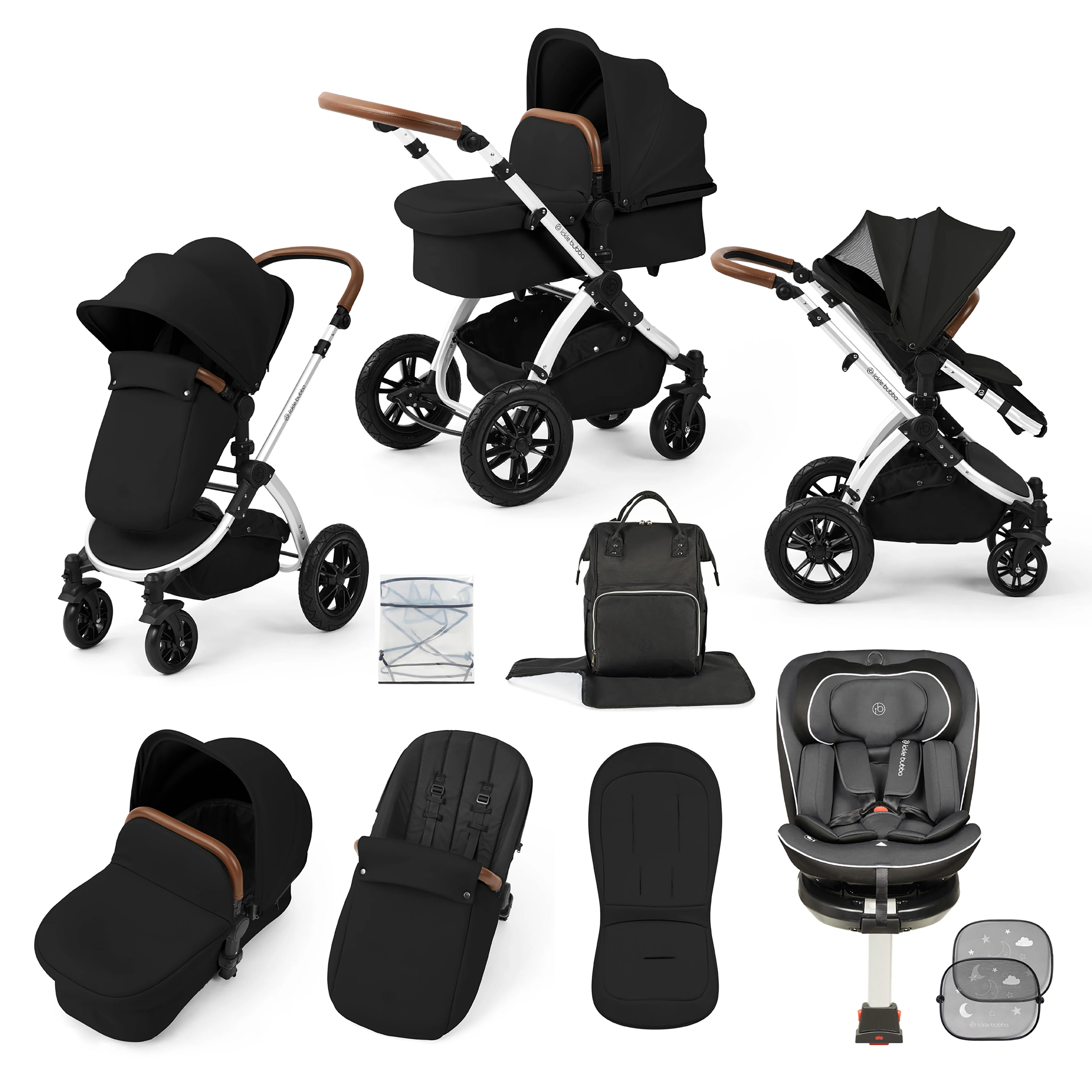 Stomp Luxe Travel Bundle with (Dark Grey) Radial i-Size Plus 360 Spin 40-150cm Isofix Car Seat - Image 3