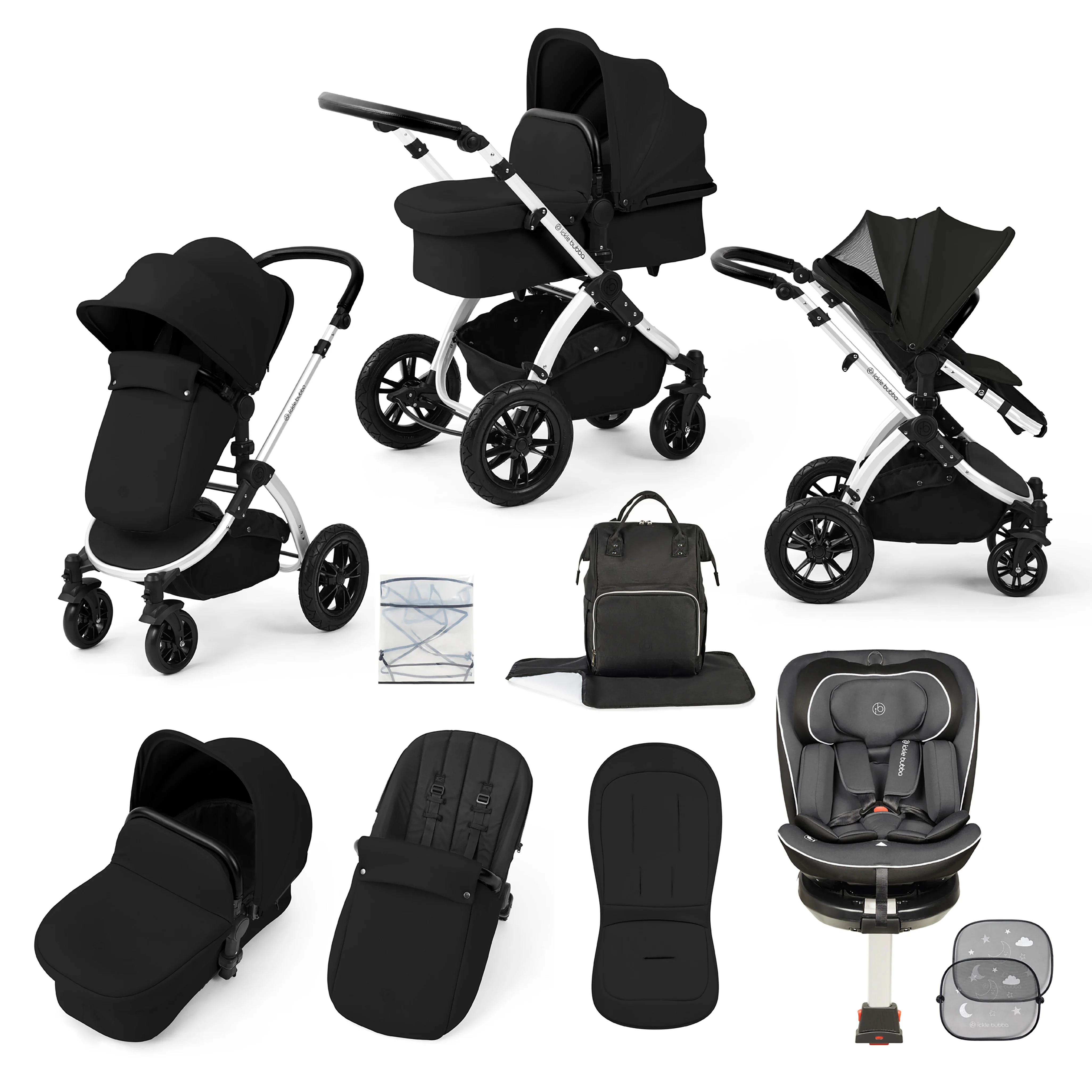Stomp Luxe Travel Bundle with (Dark Grey) Radial i-Size Plus 360 Spin 40-150cm Isofix Car Seat - Image 4