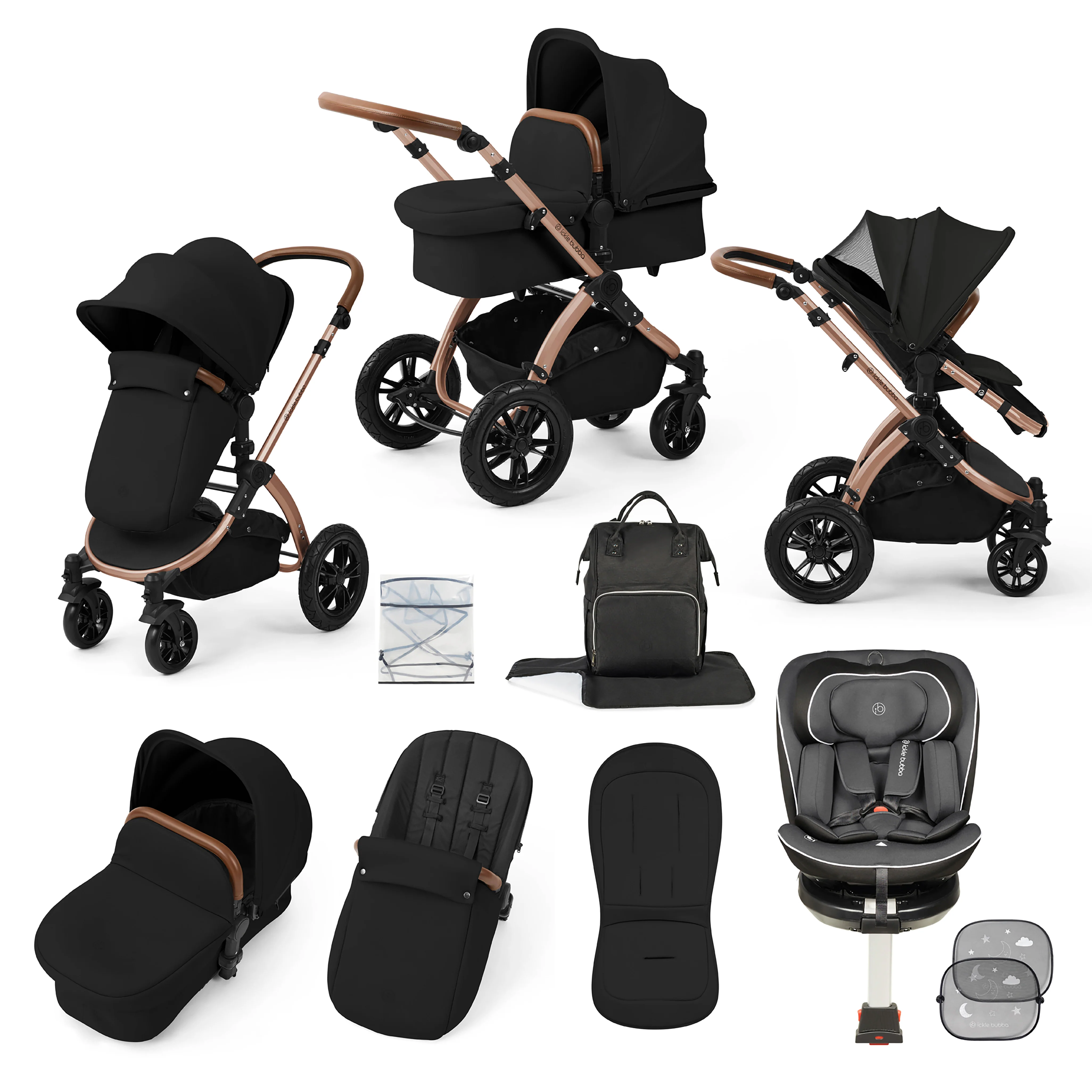 Stomp Luxe Travel Bundle with (Dark Grey) Radial i-Size Plus 360 Spin 40-150cm Isofix Car Seat - Image 5