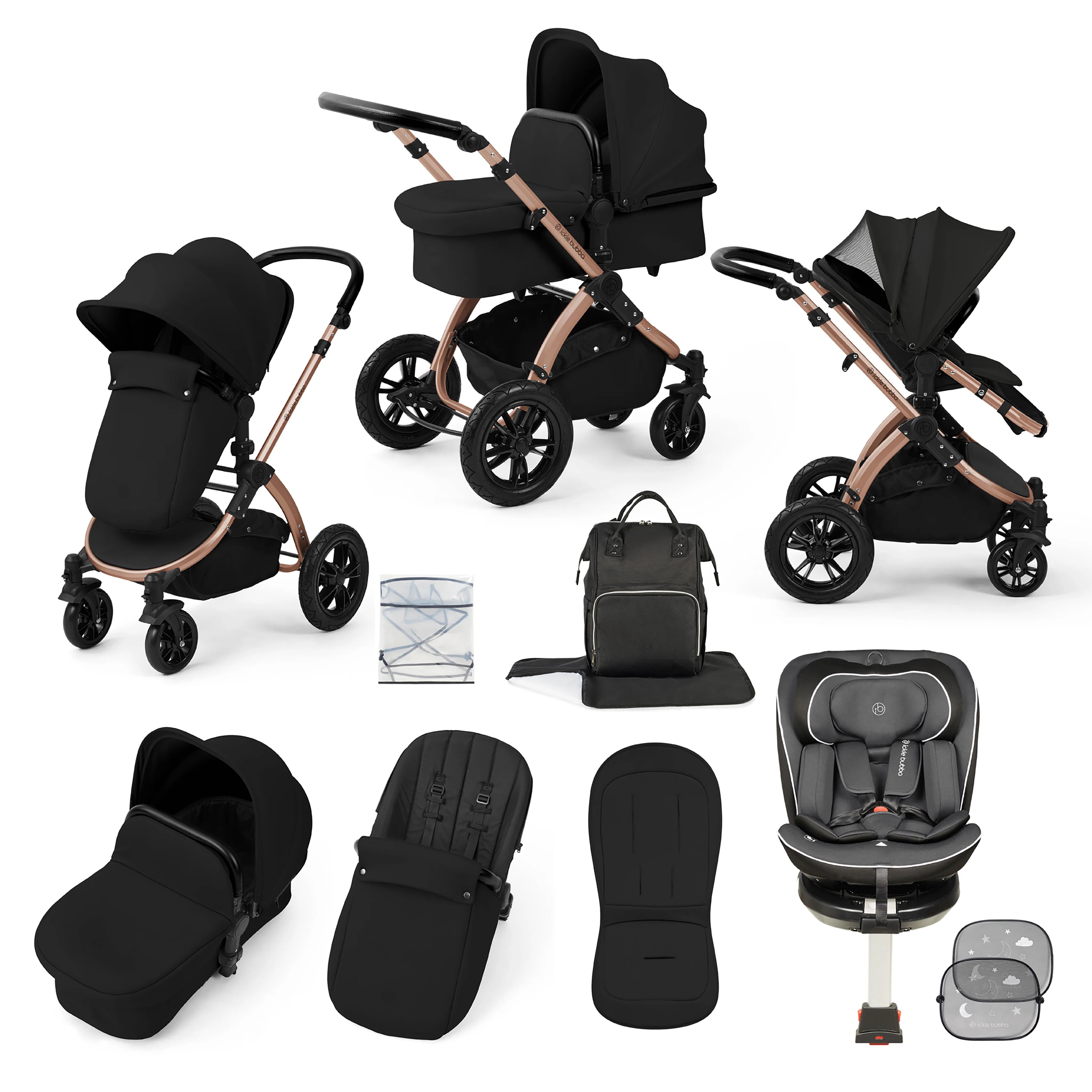 Stomp Luxe Travel Bundle with (Dark Grey) Radial i-Size Plus 360 Spin 40-150cm Isofix Car Seat - Image 6