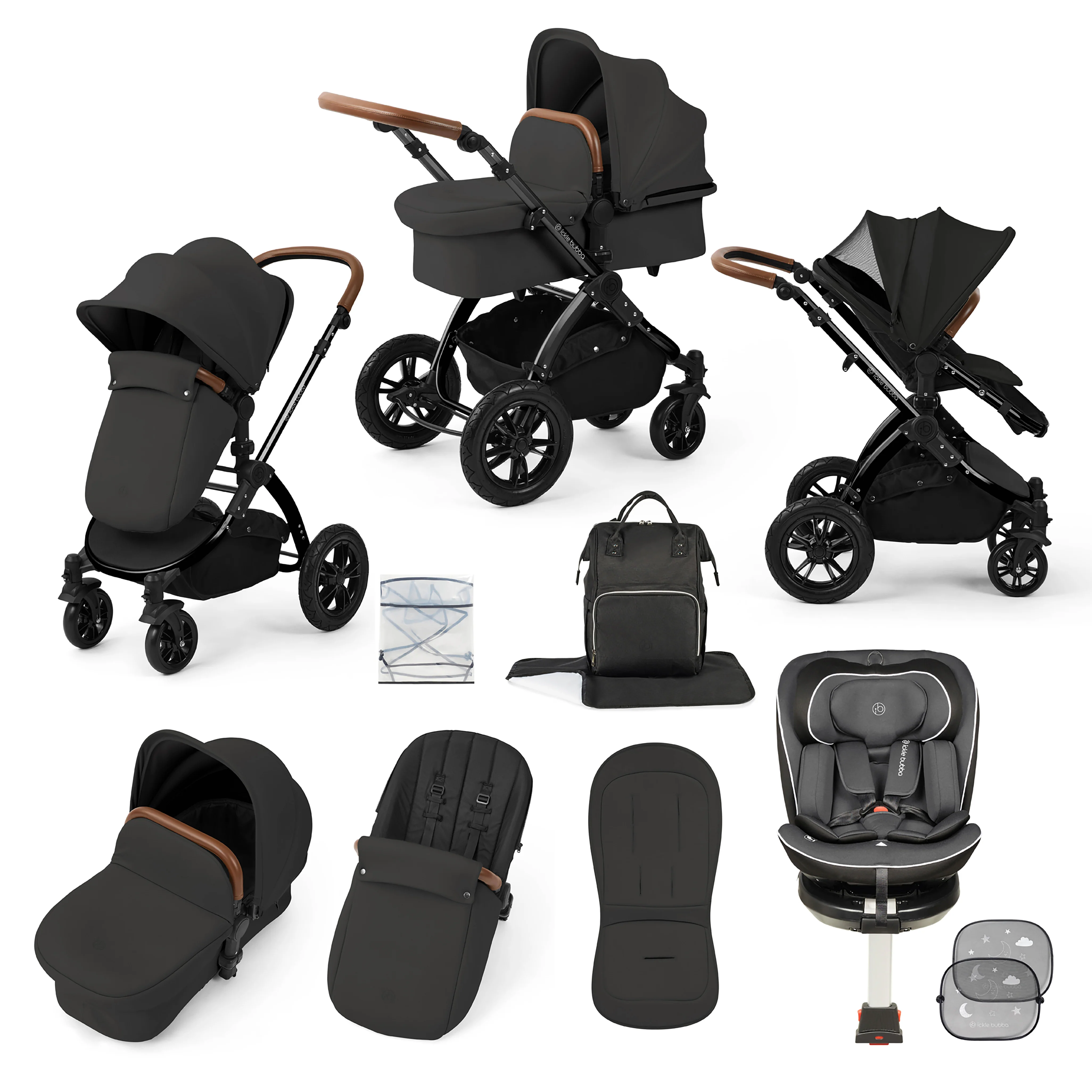 Stomp Luxe Travel Bundle with (Dark Grey) Radial i-Size Plus 360 Spin 40-150cm Isofix Car Seat - Image 7