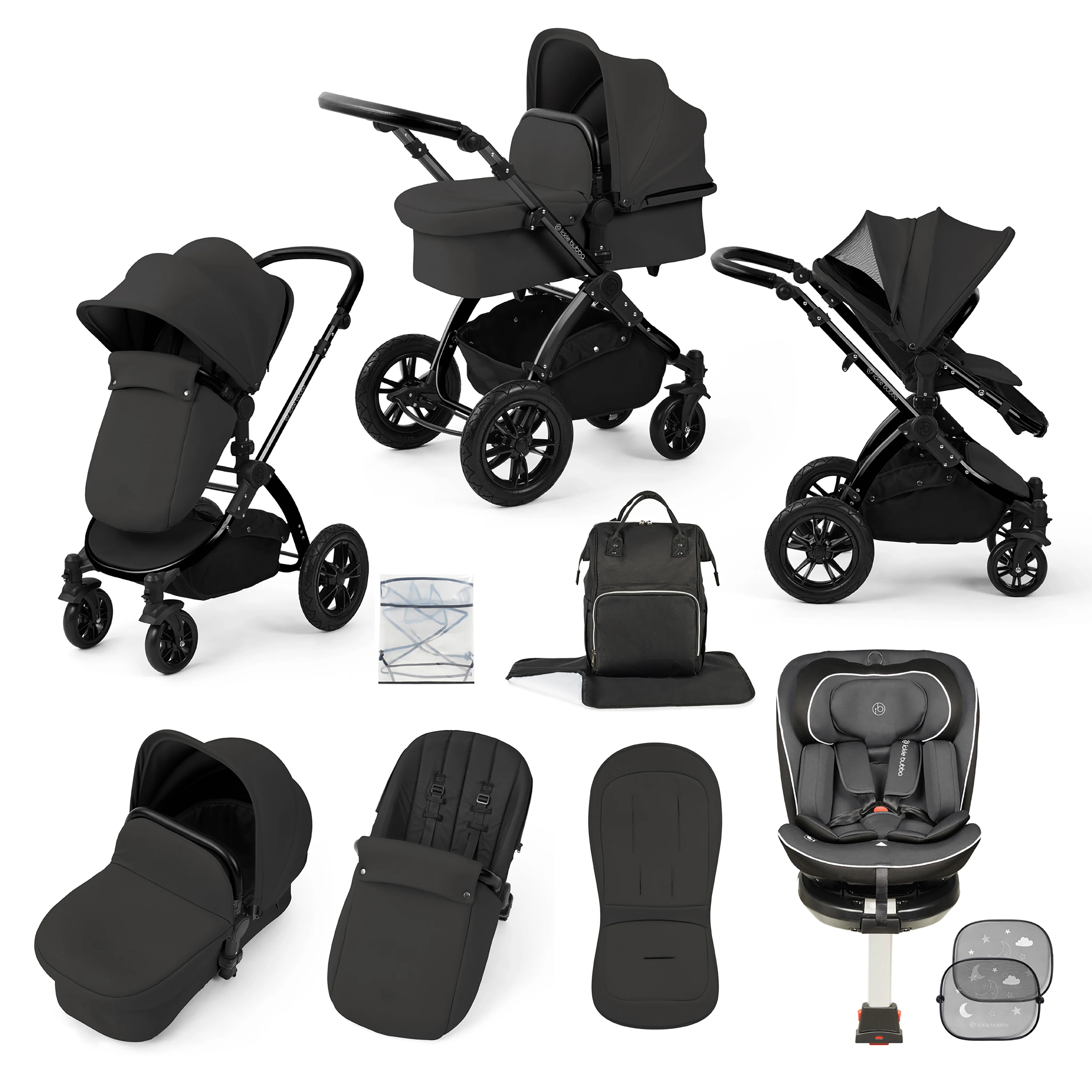 Stomp Luxe Travel Bundle with (Dark Grey) Radial i-Size Plus 360 Spin 40-150cm Isofix Car Seat - Image 8