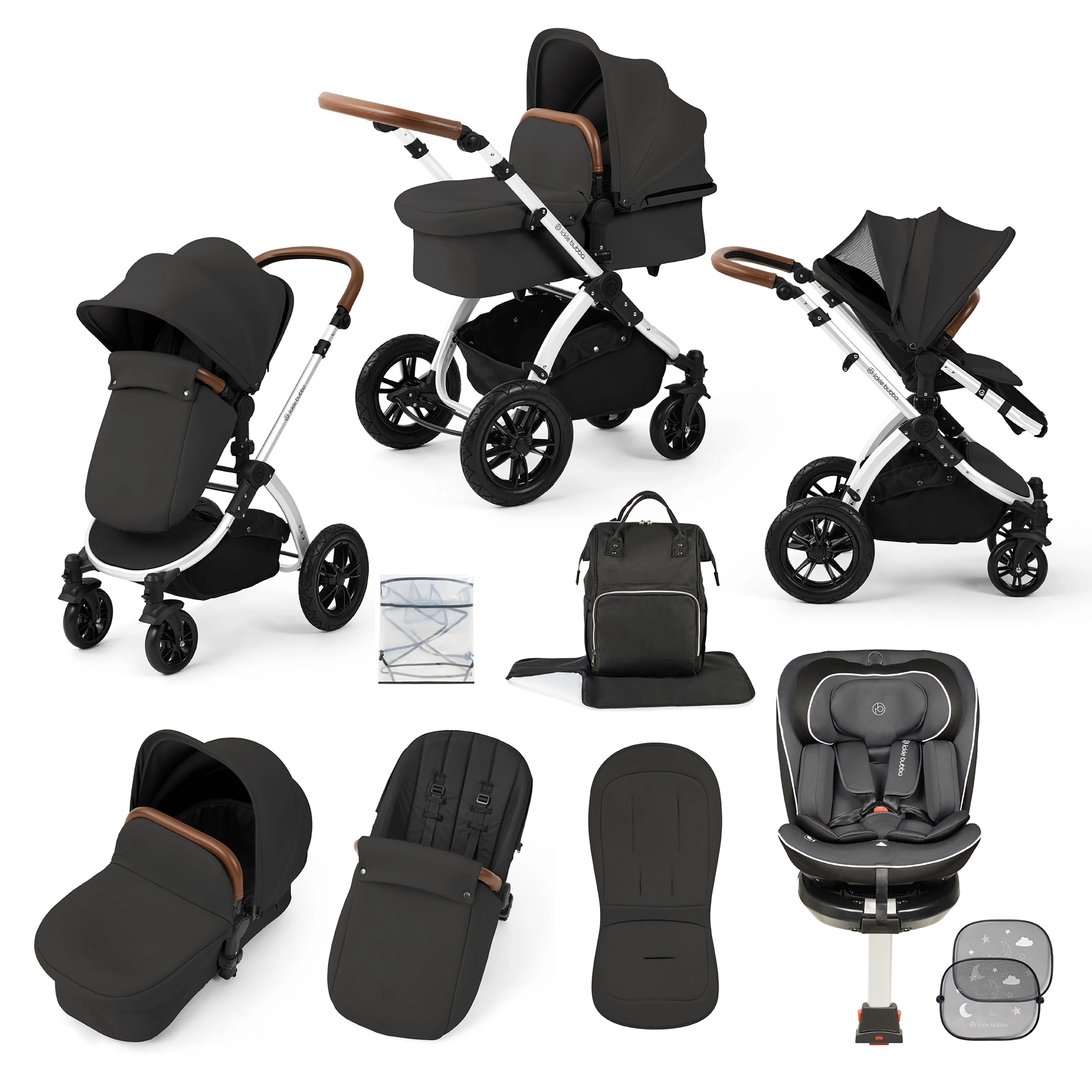 Stomp Luxe Travel Bundle with (Dark Grey) Radial i-Size Plus 360 Spin 40-150cm Isofix Car Seat - Image 9